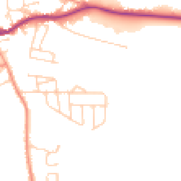 Daytime road noise heatmap for WF11 0EA