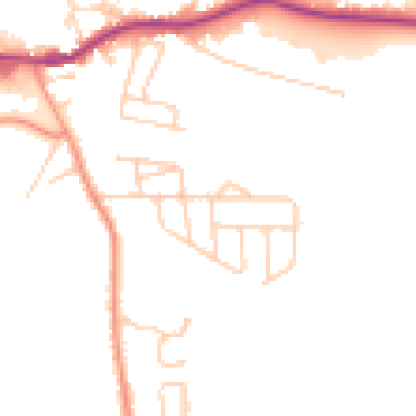 Daytime road noise heatmap for WF11 0EB