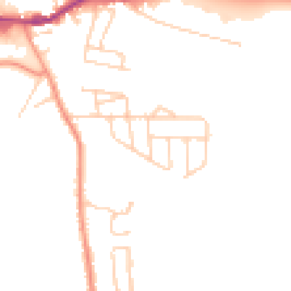 Daytime road noise heatmap for WF11 0ED