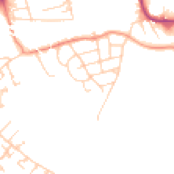 Daytime road noise heatmap for WF11 0JU