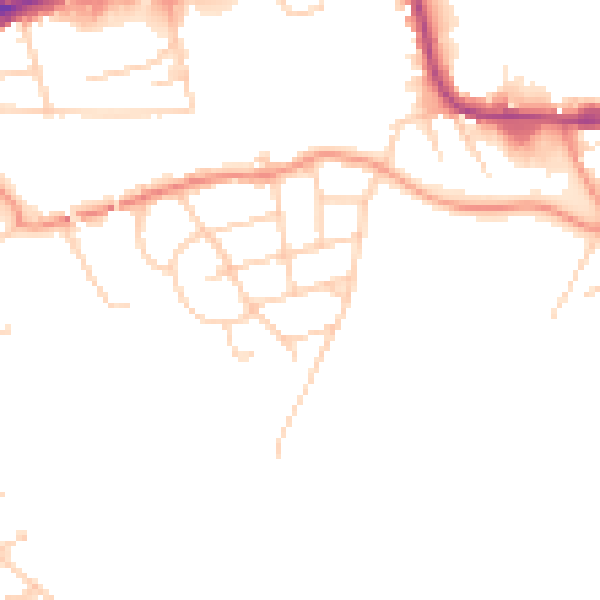 Daytime road noise heatmap for WF11 0JW
