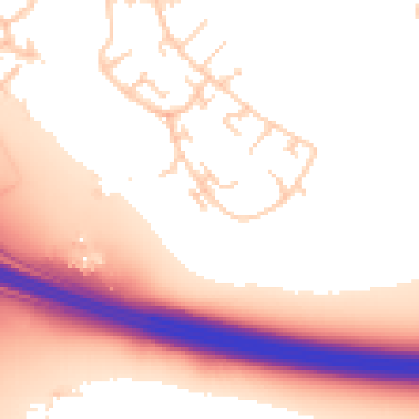 Daytime road noise heatmap for WF11 0NL
