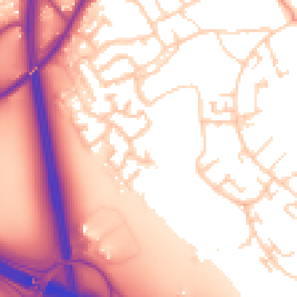 Daytime road noise heatmap for WF11 0PB