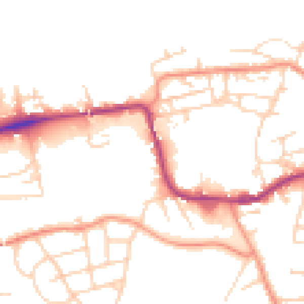 Daytime road noise heatmap for WF11 8AH