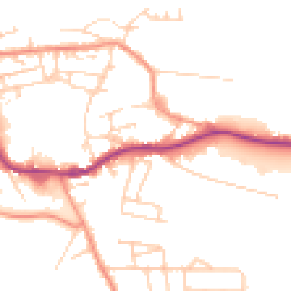 Daytime road noise heatmap for WF11 8BG