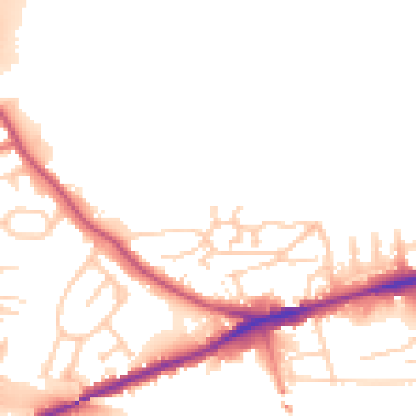 Daytime road noise heatmap for WF11 8BX