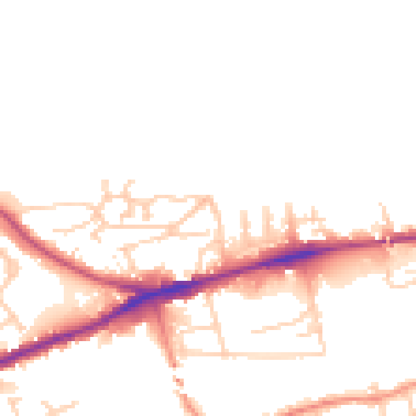 Daytime road noise heatmap for WF11 8HN