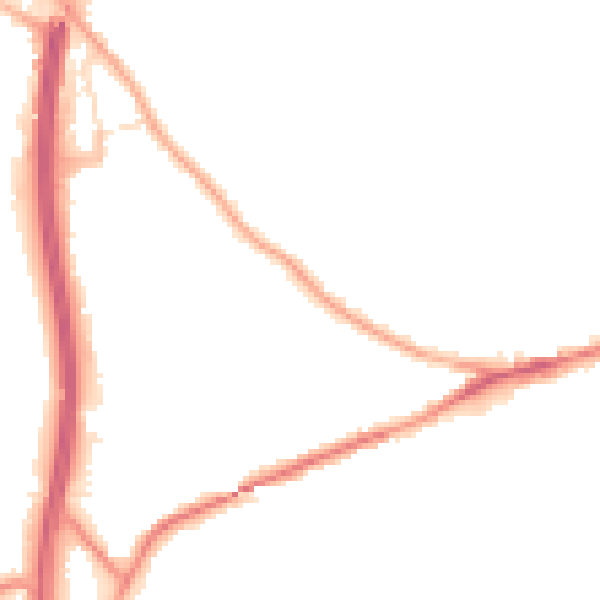 Night-time road noise heatmap for WF11 8JG