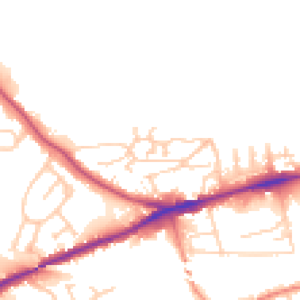 Daytime road noise heatmap for WF11 8LT