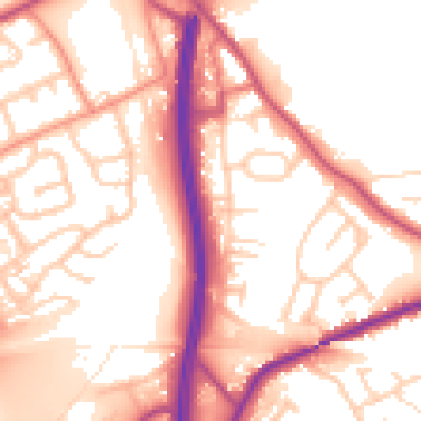 Daytime road noise heatmap for WF11 8NU