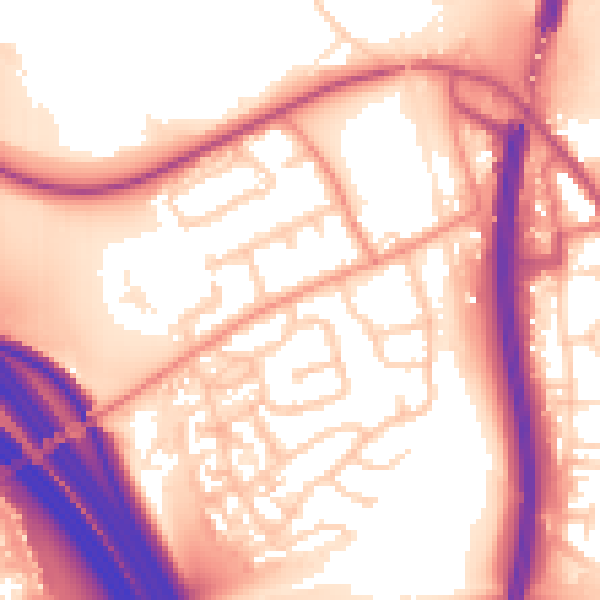 Daytime road noise heatmap for WF11 8PN