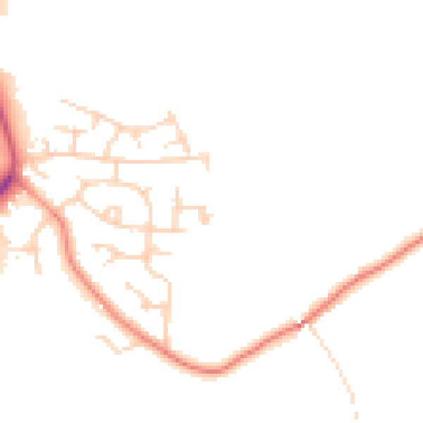 Daytime road noise heatmap for WF11 9AD