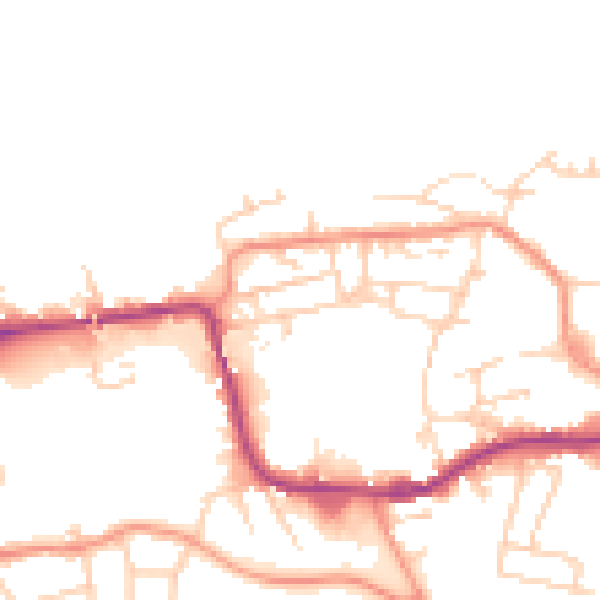 Daytime road noise heatmap for WF11 9AL