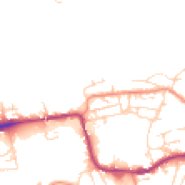 Daytime road noise heatmap for WF11 9AW