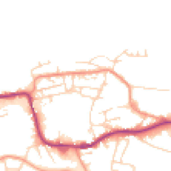 Daytime road noise heatmap for WF11 9BS