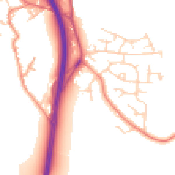 Daytime road noise heatmap for WF11 9DW