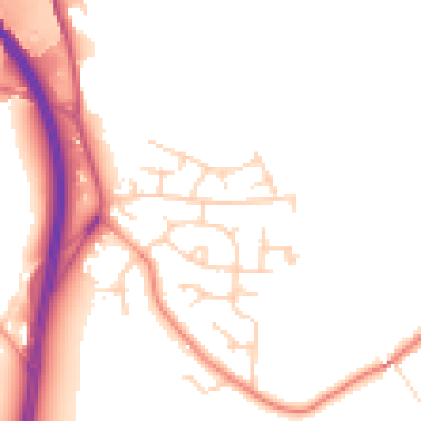 Daytime road noise heatmap for WF11 9DZ
