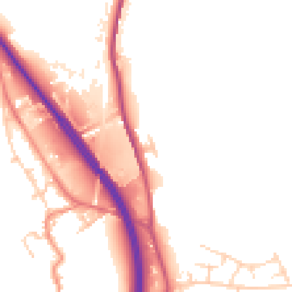 Daytime road noise heatmap for WF11 9EG