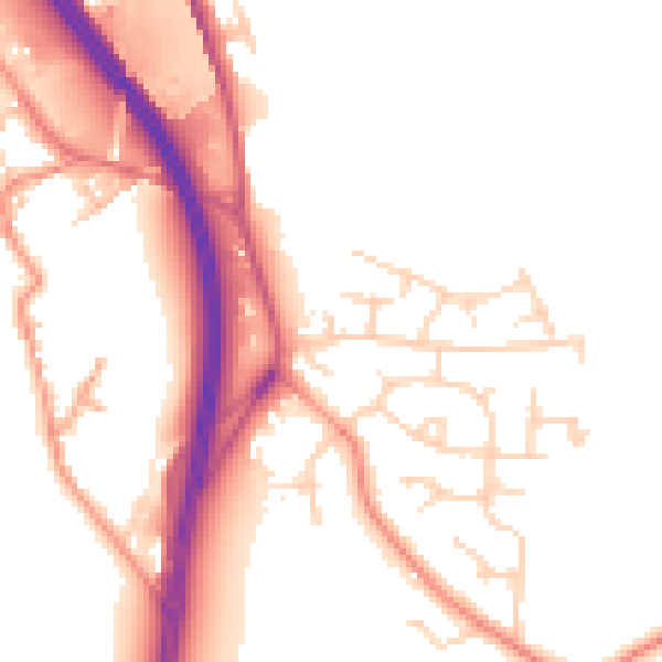 Daytime road noise heatmap for WF11 9FA