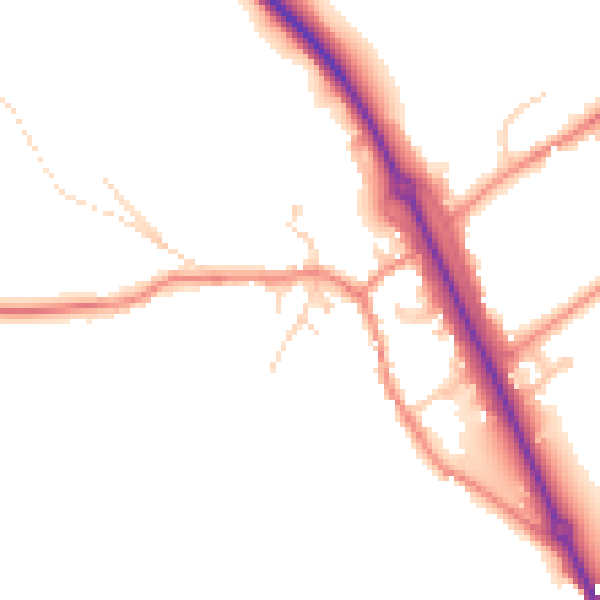 Daytime road noise heatmap for WF11 9JF