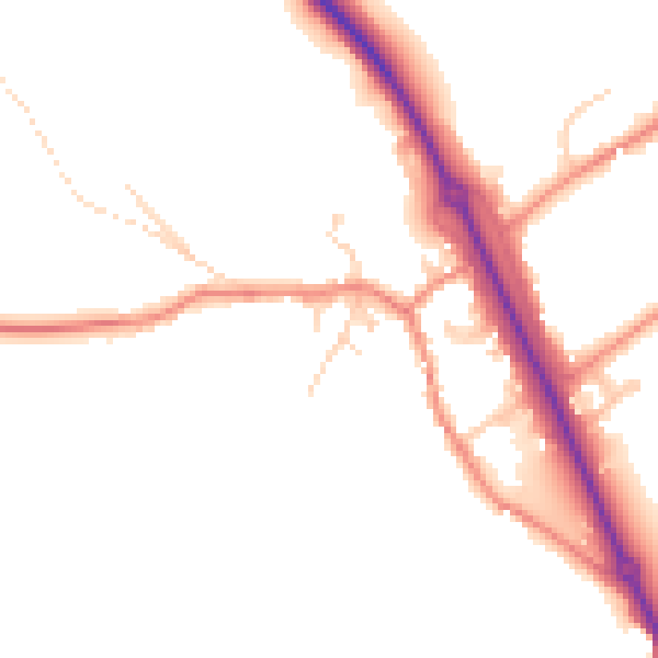 Daytime road noise heatmap for WF11 9JN