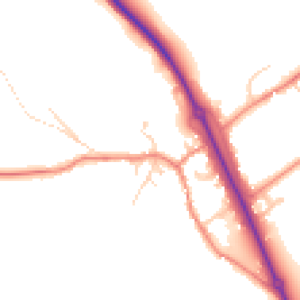 Daytime road noise heatmap for WF11 9JR