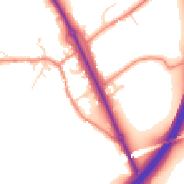 Daytime road noise heatmap for WF11 9LA