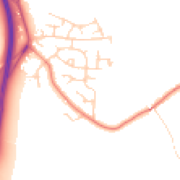 Daytime road noise heatmap for WF11 9NW