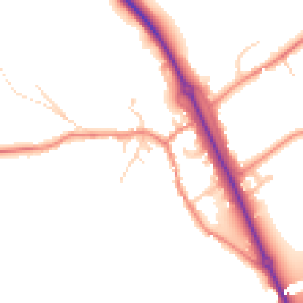 Daytime road noise heatmap for WF11 9PE