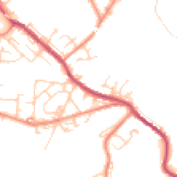 Daytime road noise heatmap for WF12 0AA