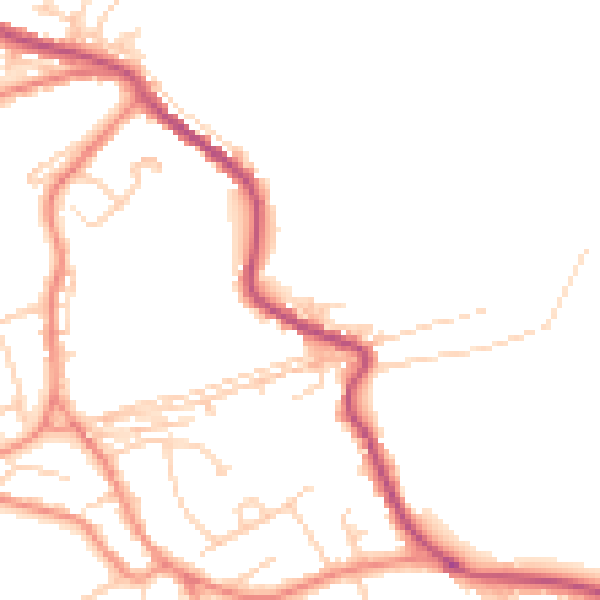 Daytime road noise heatmap for WF12 0AF