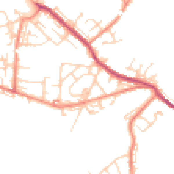 Daytime road noise heatmap for WF12 0AG