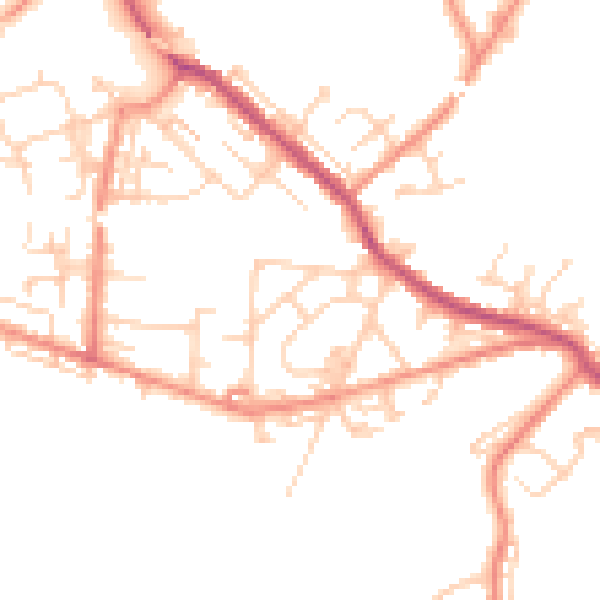 Daytime road noise heatmap for WF12 0AL