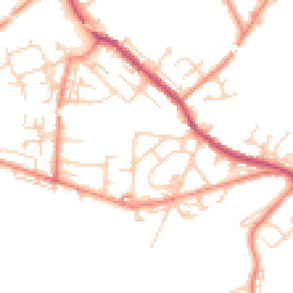 Daytime road noise heatmap for WF12 0AN