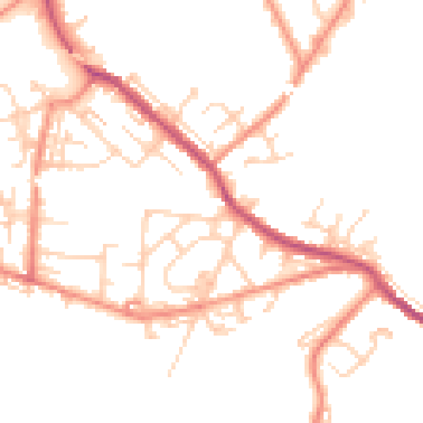 Daytime road noise heatmap for WF12 0AR