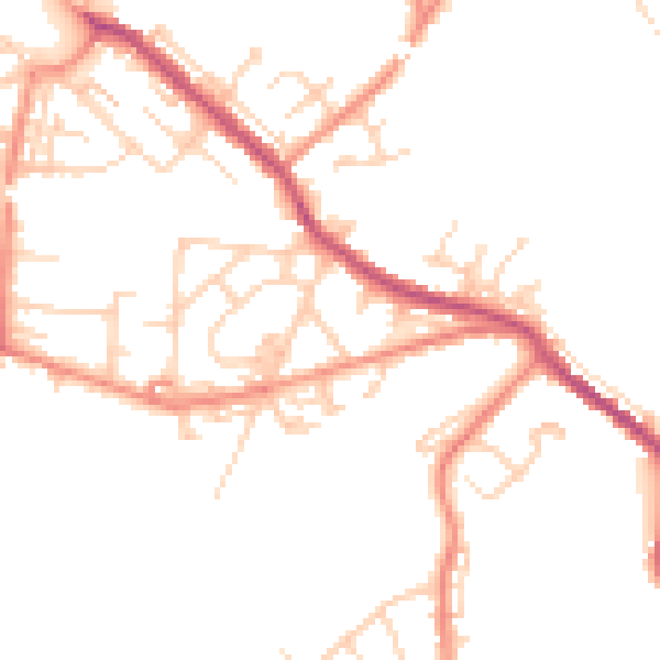 Daytime road noise heatmap for WF12 0AS