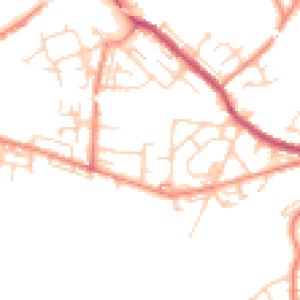 Daytime road noise heatmap for WF12 0AU