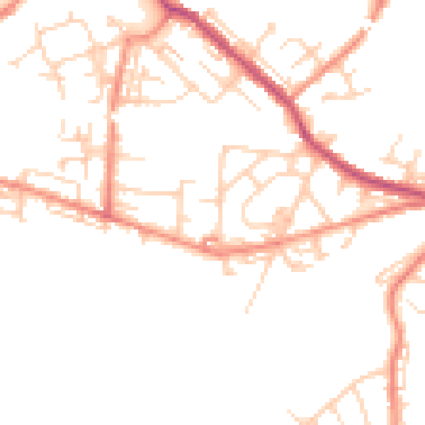 Daytime road noise heatmap for WF12 0AW