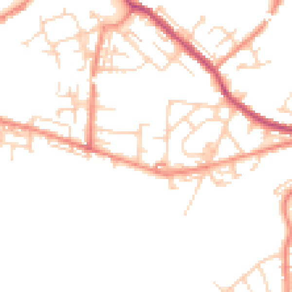Daytime road noise heatmap for WF12 0AX