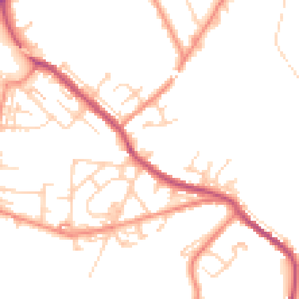 Daytime road noise heatmap for WF12 0AY