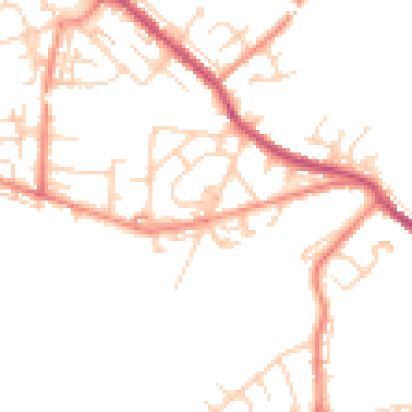 Daytime road noise heatmap for WF12 0AZ