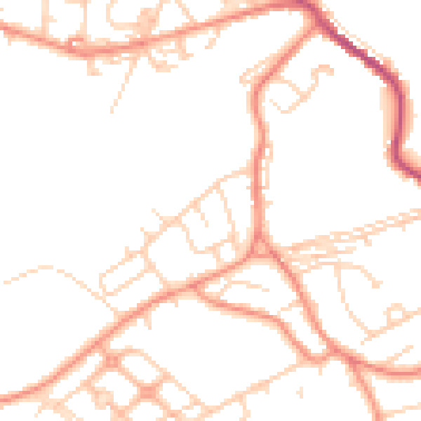 Daytime road noise heatmap for WF12 0BN