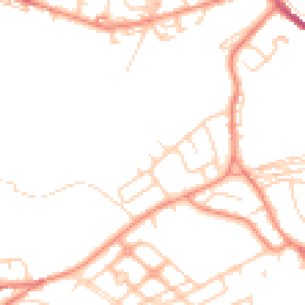 Daytime road noise heatmap for WF12 0BP
