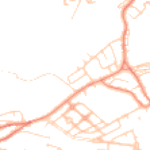 Daytime road noise heatmap for WF12 0BT