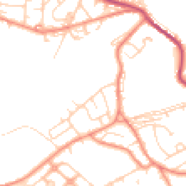 Daytime road noise heatmap for WF12 0BW