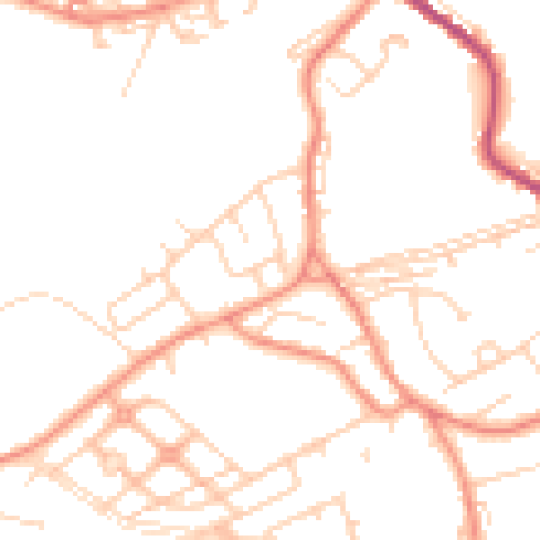 Daytime road noise heatmap for WF12 0BX