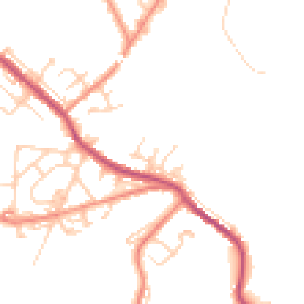 Daytime road noise heatmap for WF12 0DA