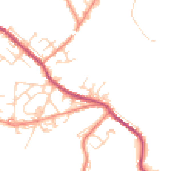 Daytime road noise heatmap for WF12 0DG