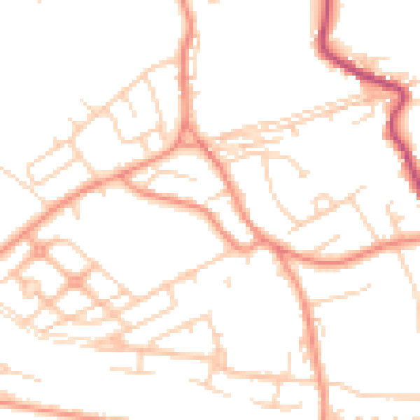 Daytime road noise heatmap for WF12 0DJ