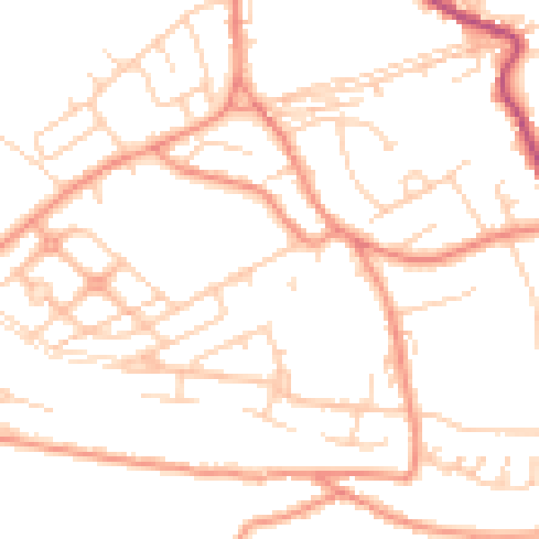 Daytime road noise heatmap for WF12 0DN